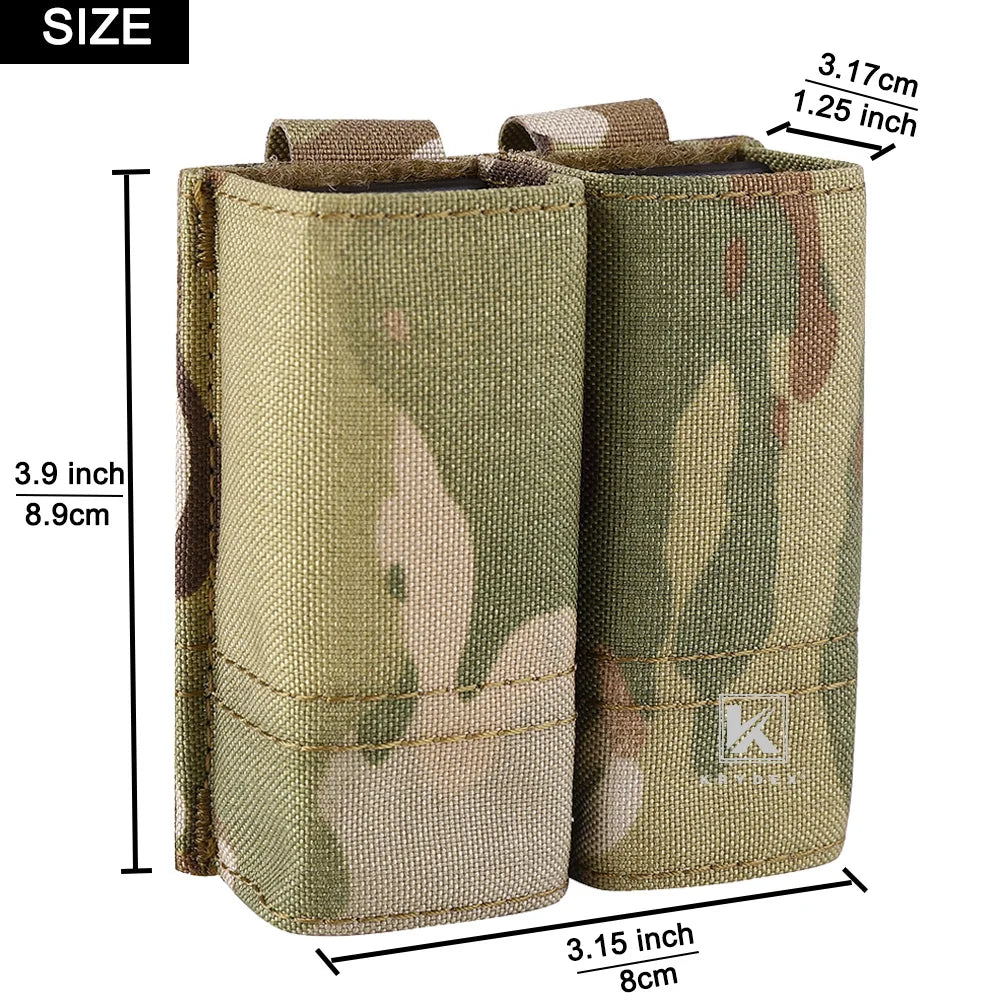 KRYDEX Tactical 9mm Double Magazine Pouch Pistol Mag Holder MOLLE
