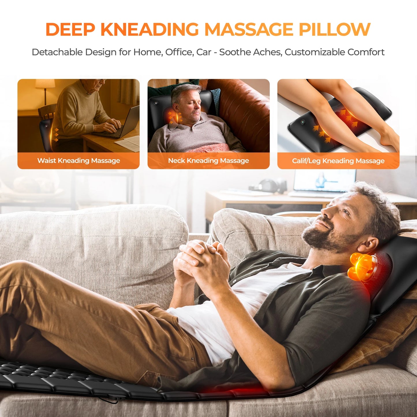 HOMEMASSAE Shiatsu Full Body Massage Mat With Heat and 9 Intensity Levels