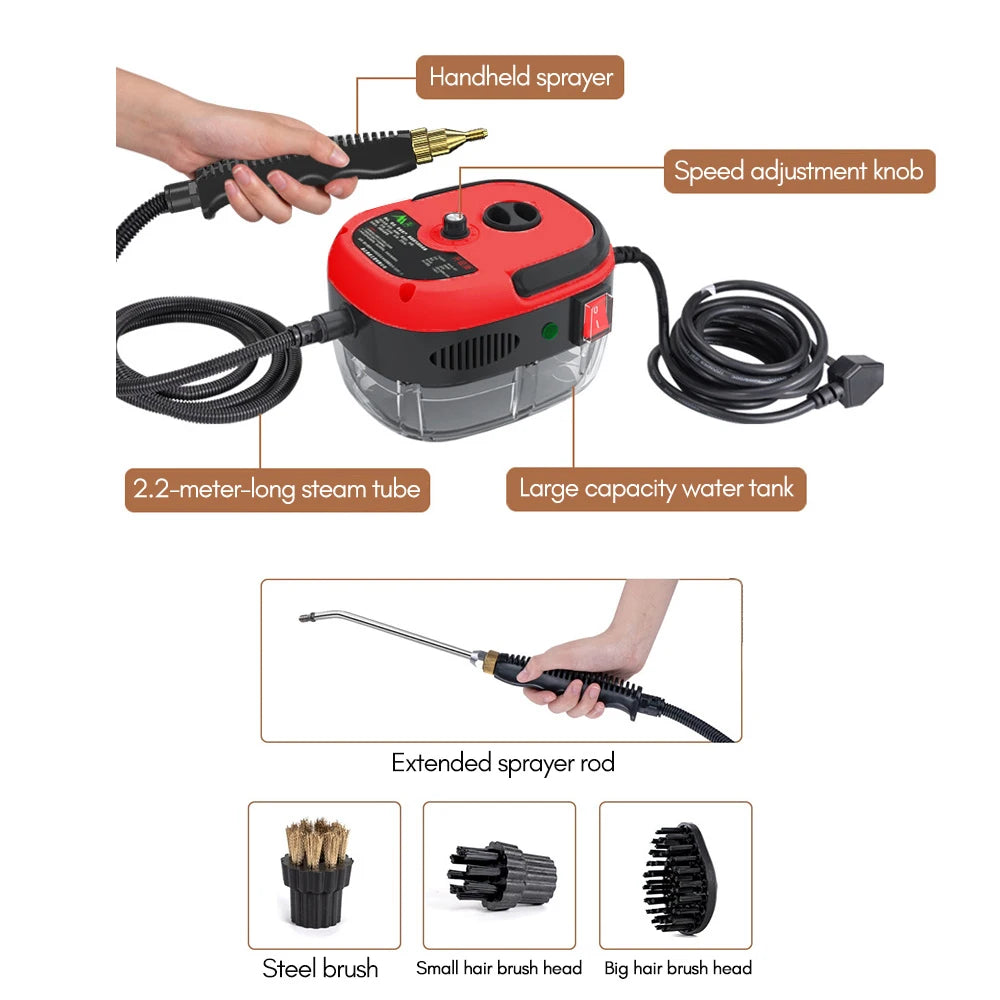Romellar 1500W Portable Handheld Steam Cleaner High Temperature Pressurized