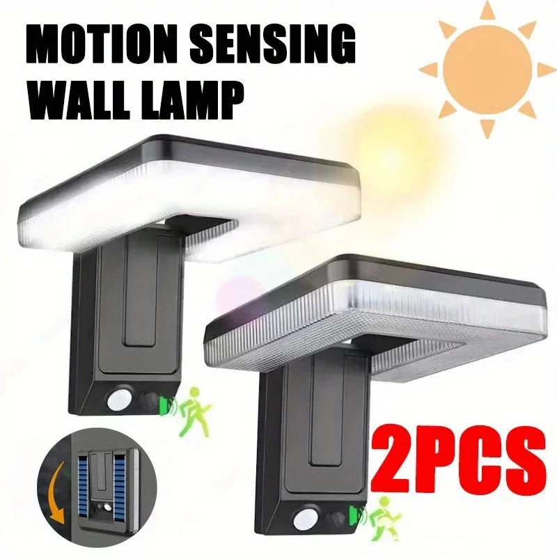 Solar Outdoor Wall Lights With Motion Sensor LED 120 Degree Wide Angle