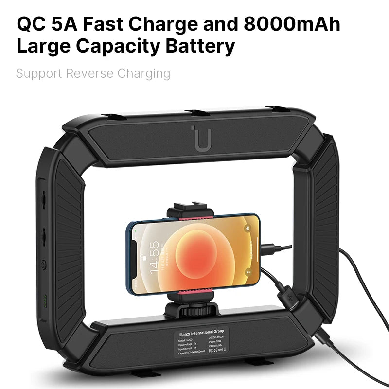 Ulanzi U200 Rechargeable Smartphone Video Rig With LED Ring Light