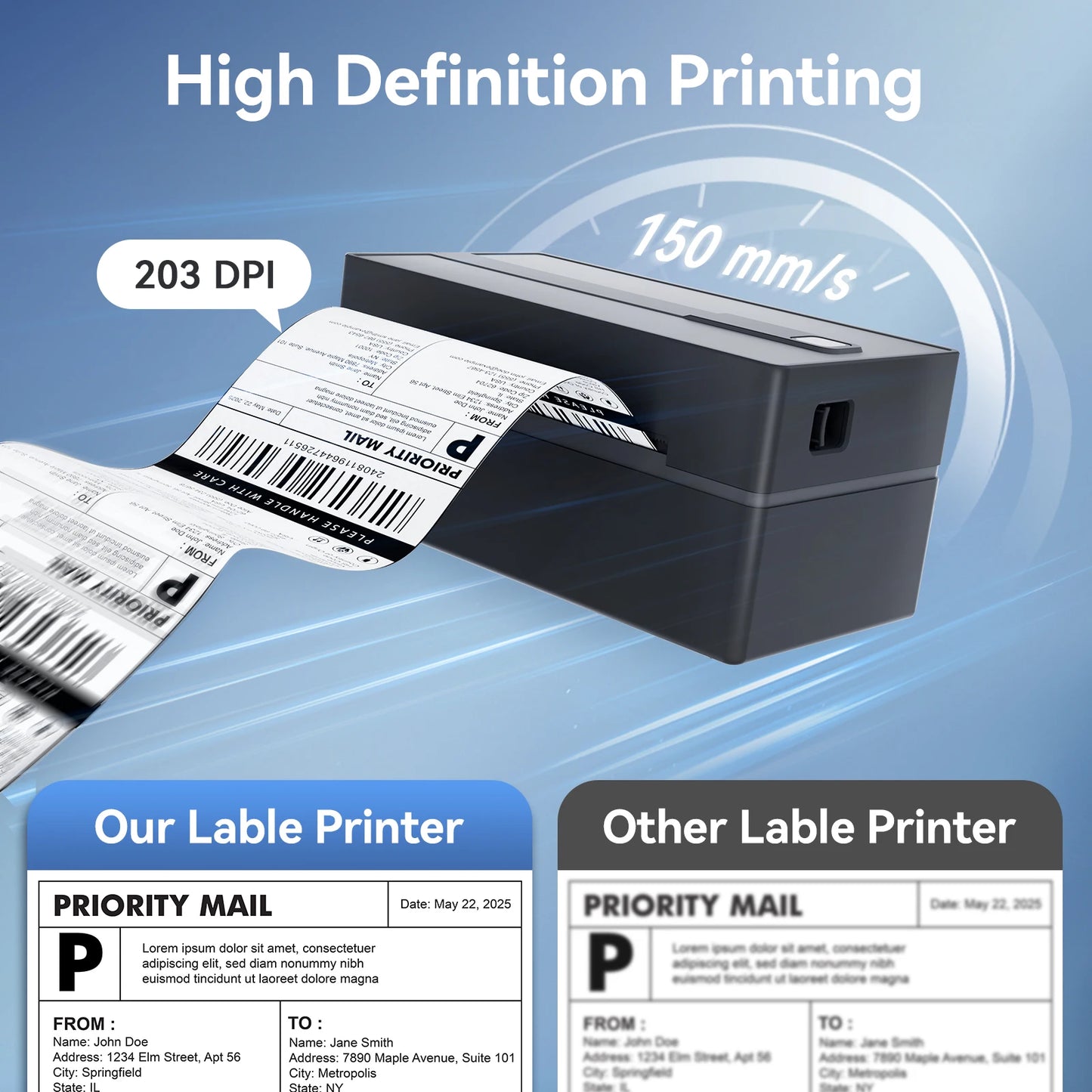 TakeYou Thermal Label Printer Bluetooth USB High Speed For Shipping