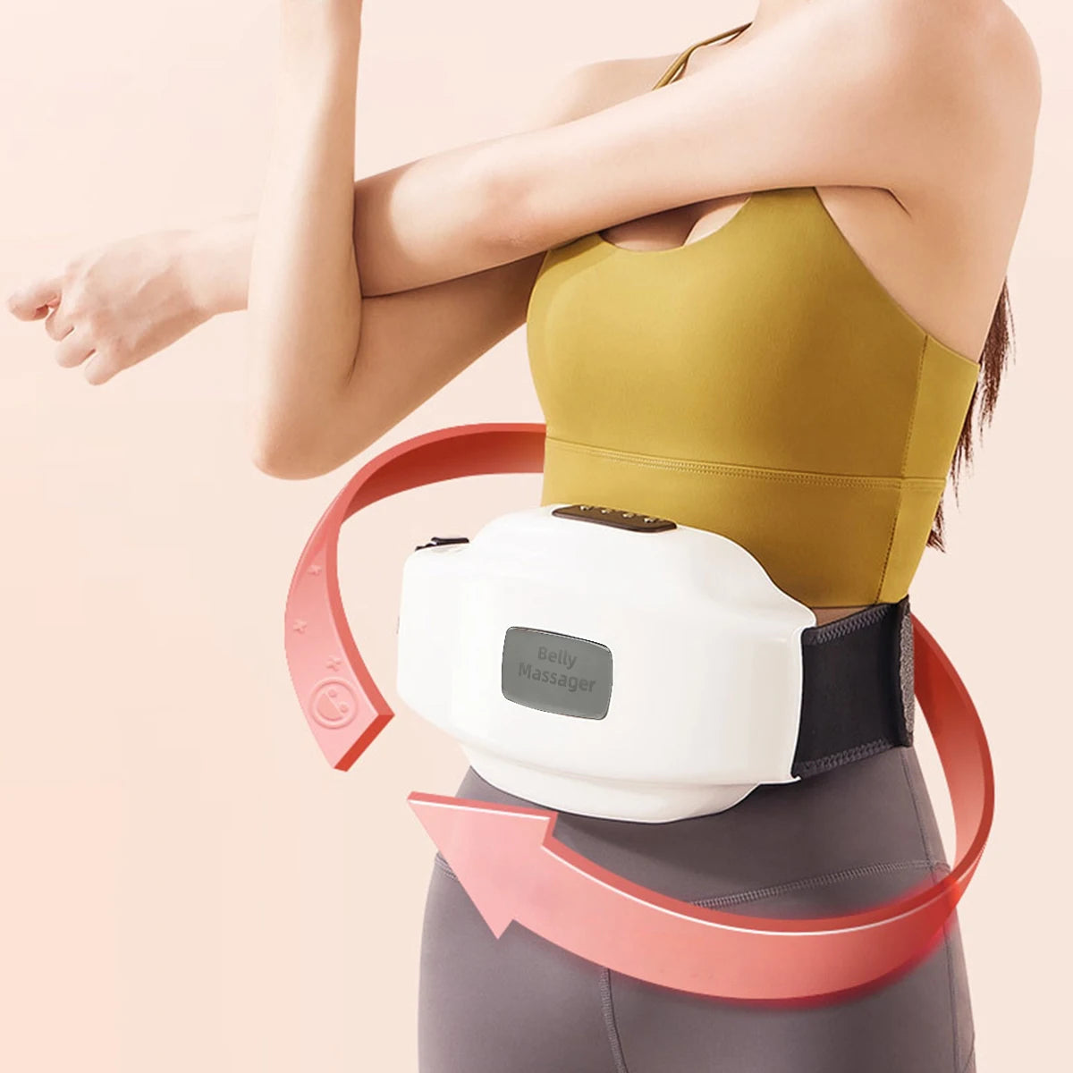 Stomach Massager Hot Compress Abdominal Massage Device Portable