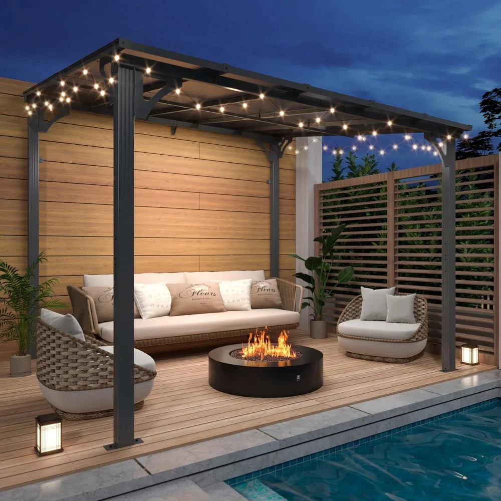 Durable Aluminum Gazebo Pergola For Patio With Weatherproof Hardtop