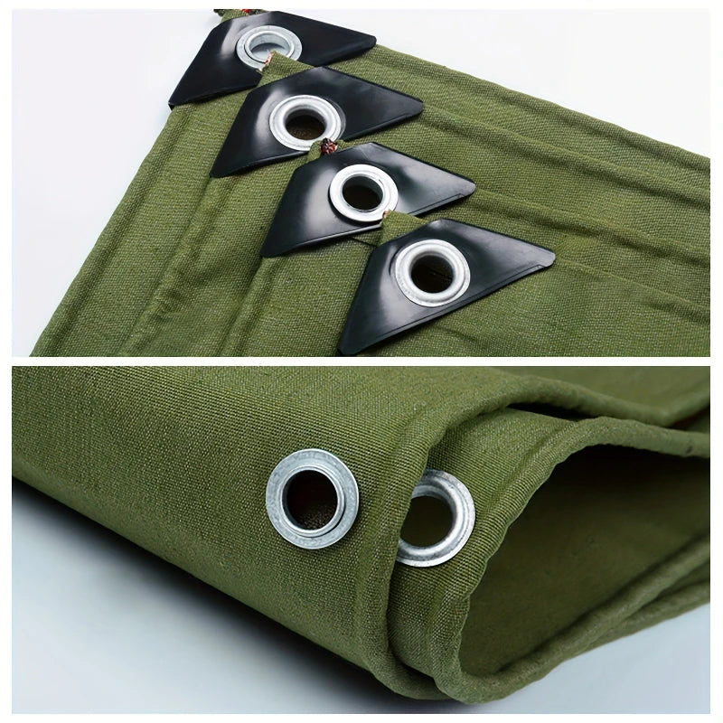 8*12ft Canvas Tarpaulin, Sun Protection and Heat Insulation Shade Cloth, Thickened Oil Cloth, Wear-resistant