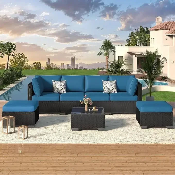 Outdoor PE Rattan Patio Furniture Set With Cushions