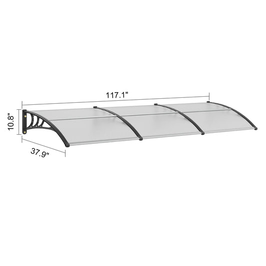 SucceBuy Window Door Awning Canopy UPF 50 Plus Polycarbonate Overhang