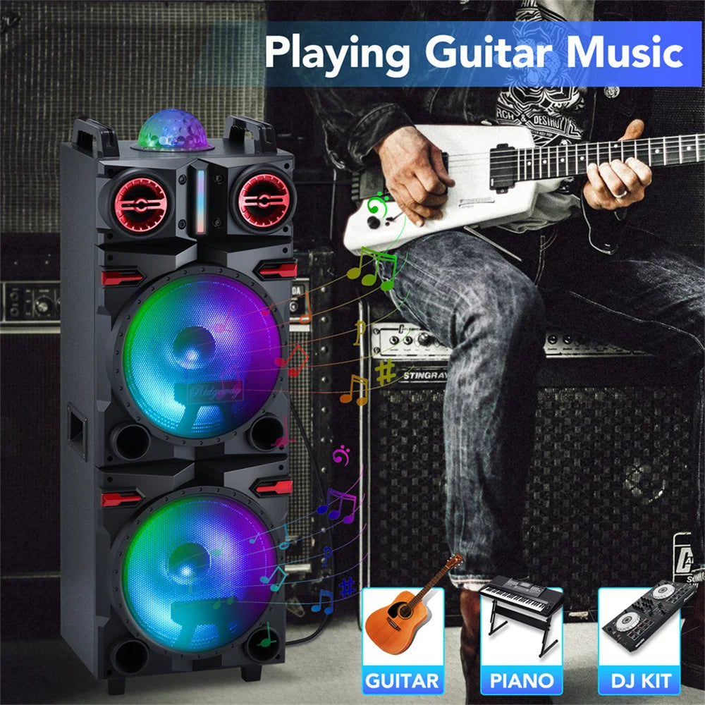 CURUK 9000W Portable Bluetooth Speaker Dual 10 Subwoofers