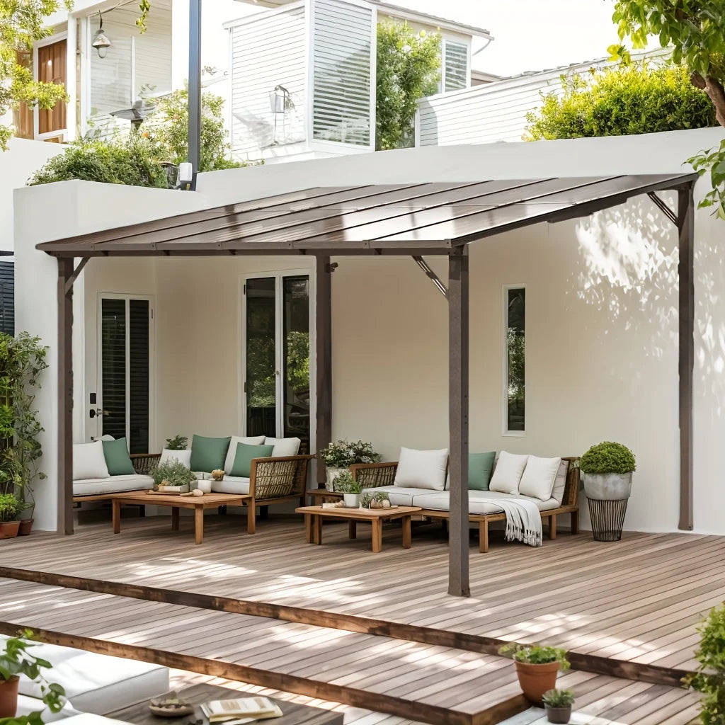 Polar Aurora Hardtop Gazebo Aluminum Frame Galvanized Roof Weatherproof Pavilion