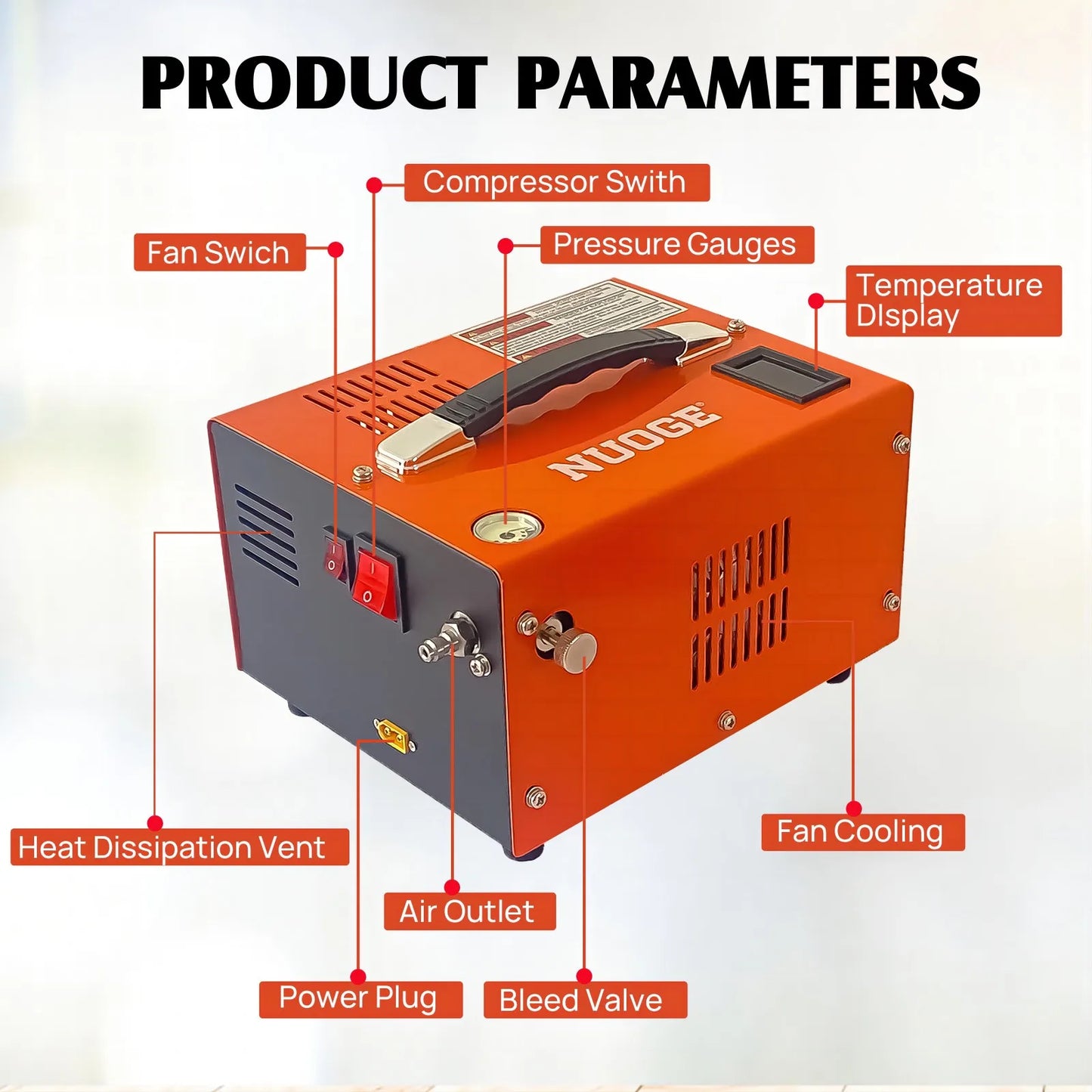 Nuoge High Pressure Air Compressor for Diving Bottles