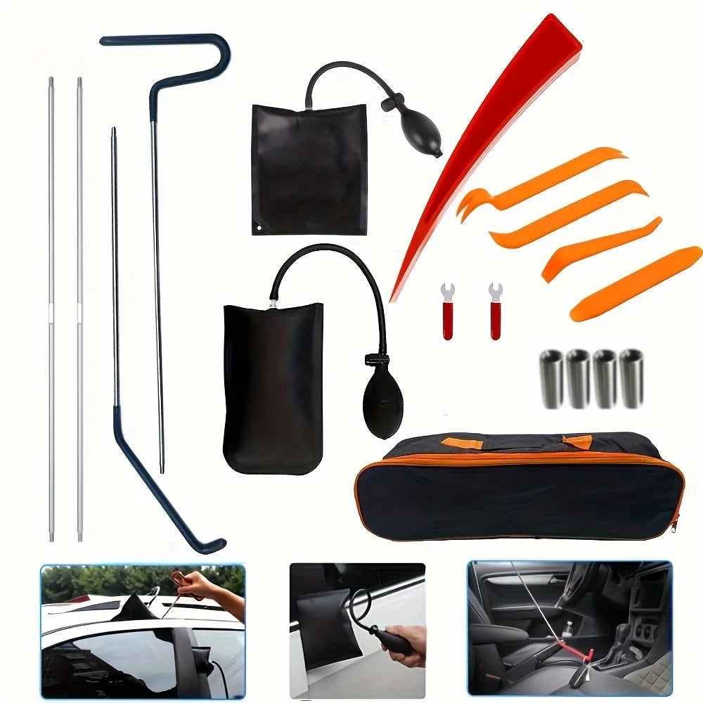 Car Wedge Pump 18Pcs Door Repair Tool Kit With Long Reach Grabber