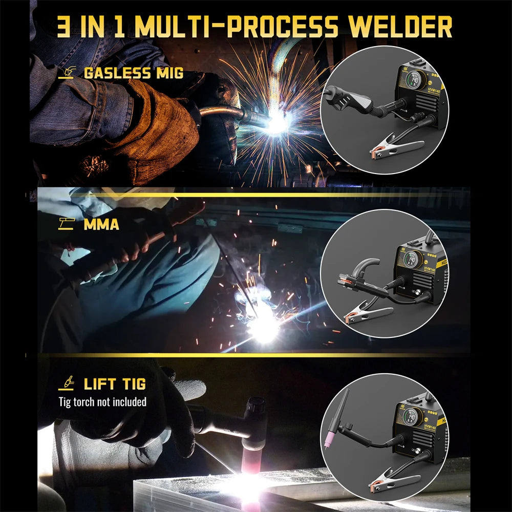 HZXVOGEN HVM140 3 In 1 MIG Welder MMA TIG