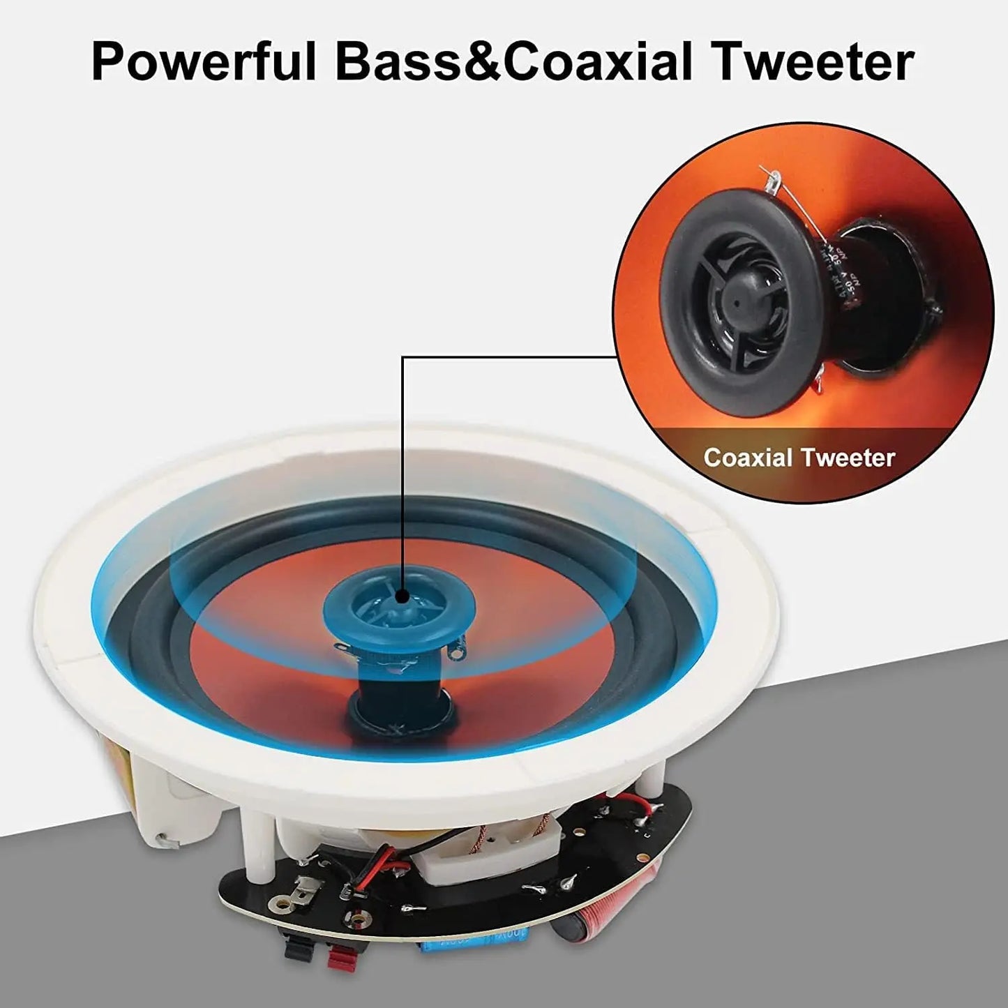 Herdio 4 Pack Bluetooth In Ceiling Speakers With Wall Amplifier