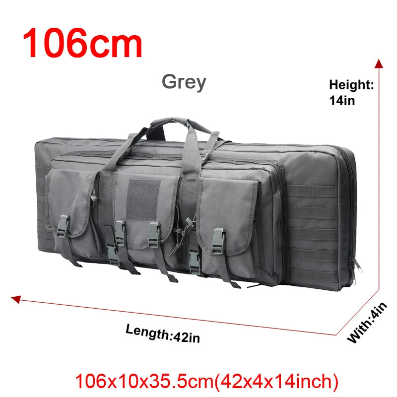 LQARMY Tactical Double Rifle Case With MOLLE Gun Bag Backpack