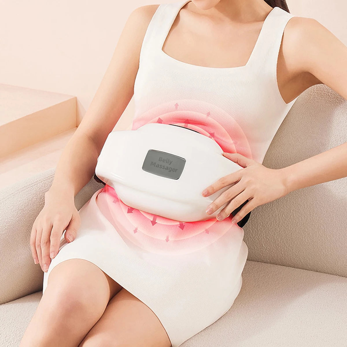 Stomach Massager Hot Compress Abdominal Massage Device Portable