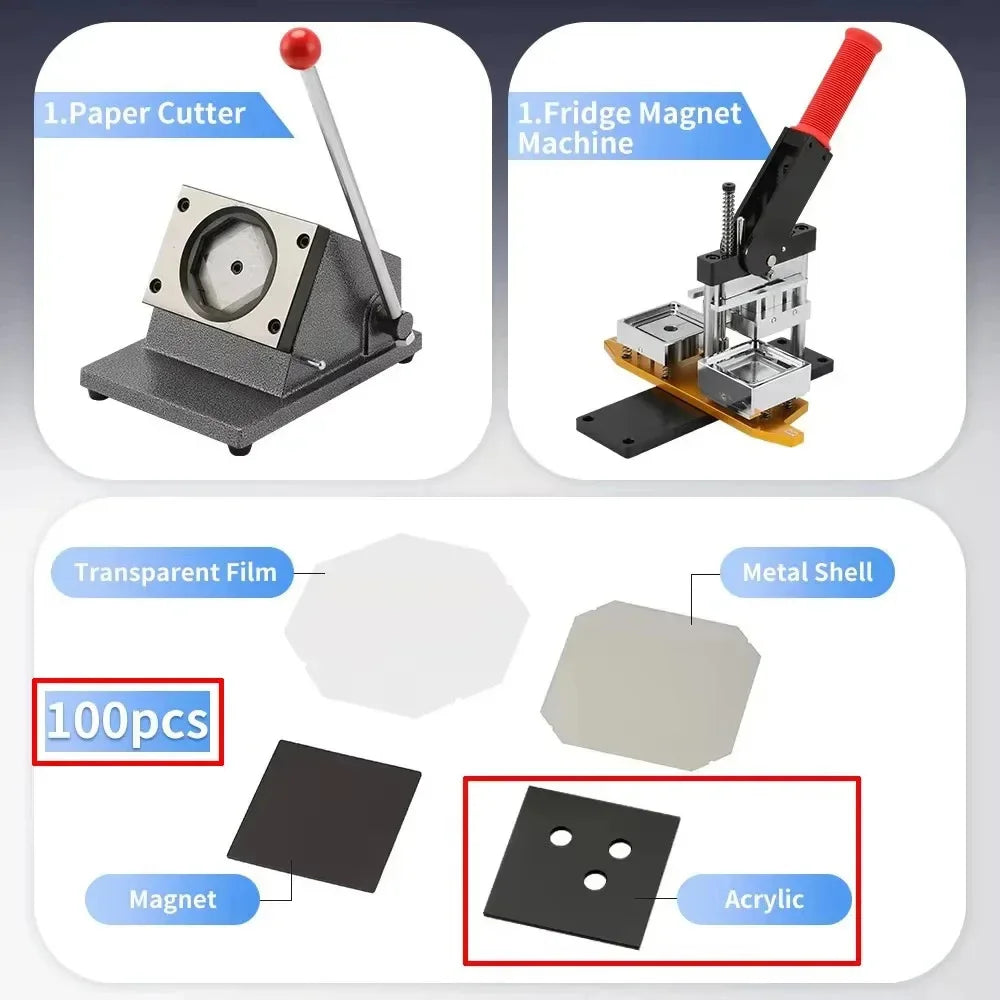 Square Fridge Magnet Maker Kit For DIY Photo Magnets