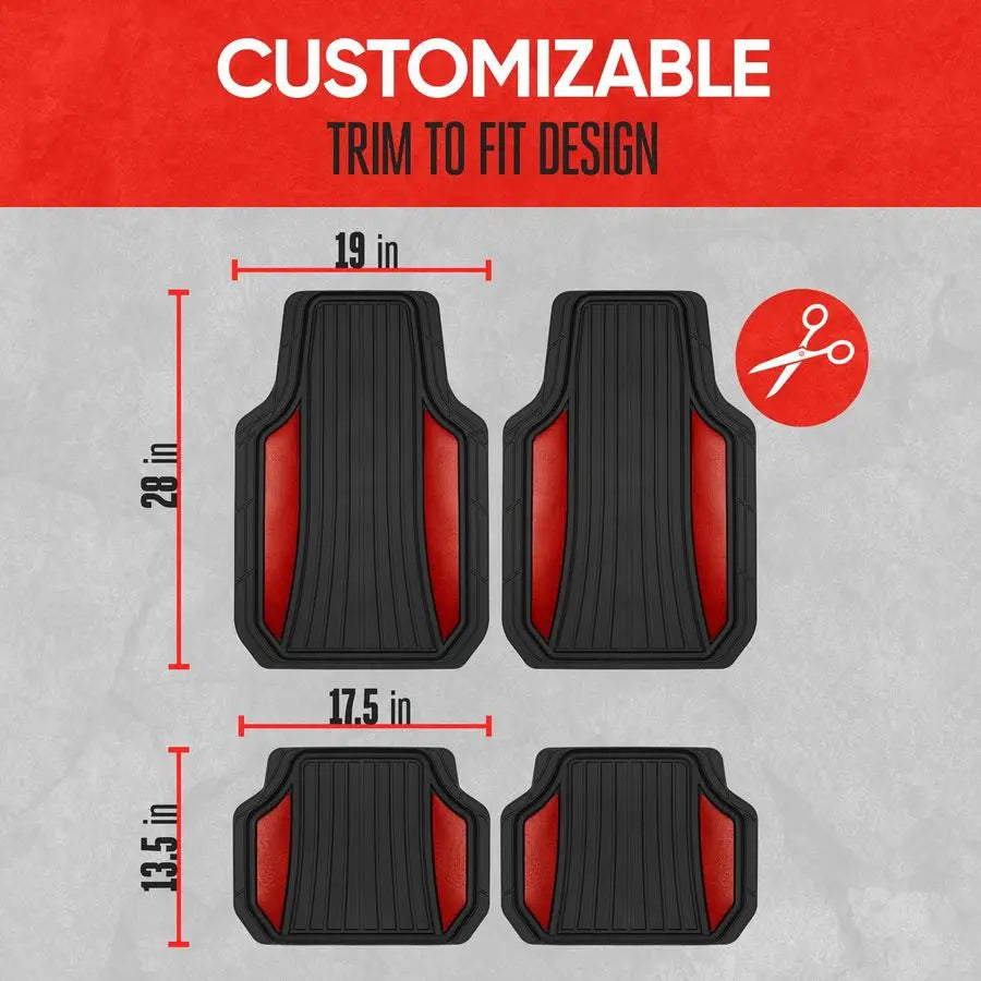 All Weather Rubber Car Floor Mats Full Set