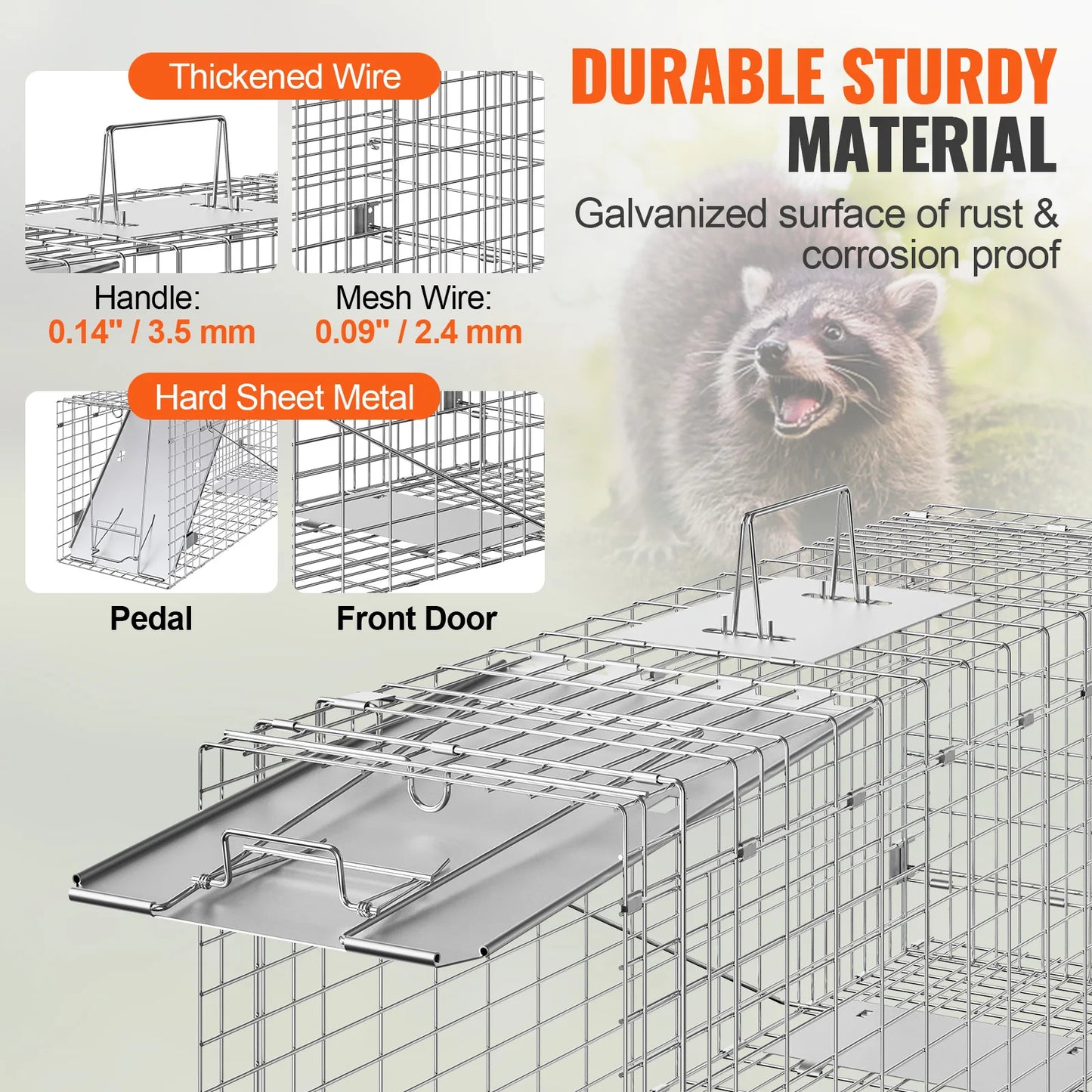 SucceBuy Live Animal Cage Trap With Handle For Cats
