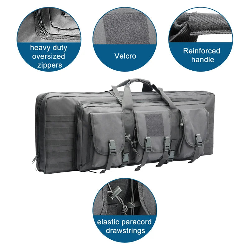 LQARMY Tactical Double Rifle Case Molle Bag for Airsoft Sniper Guns