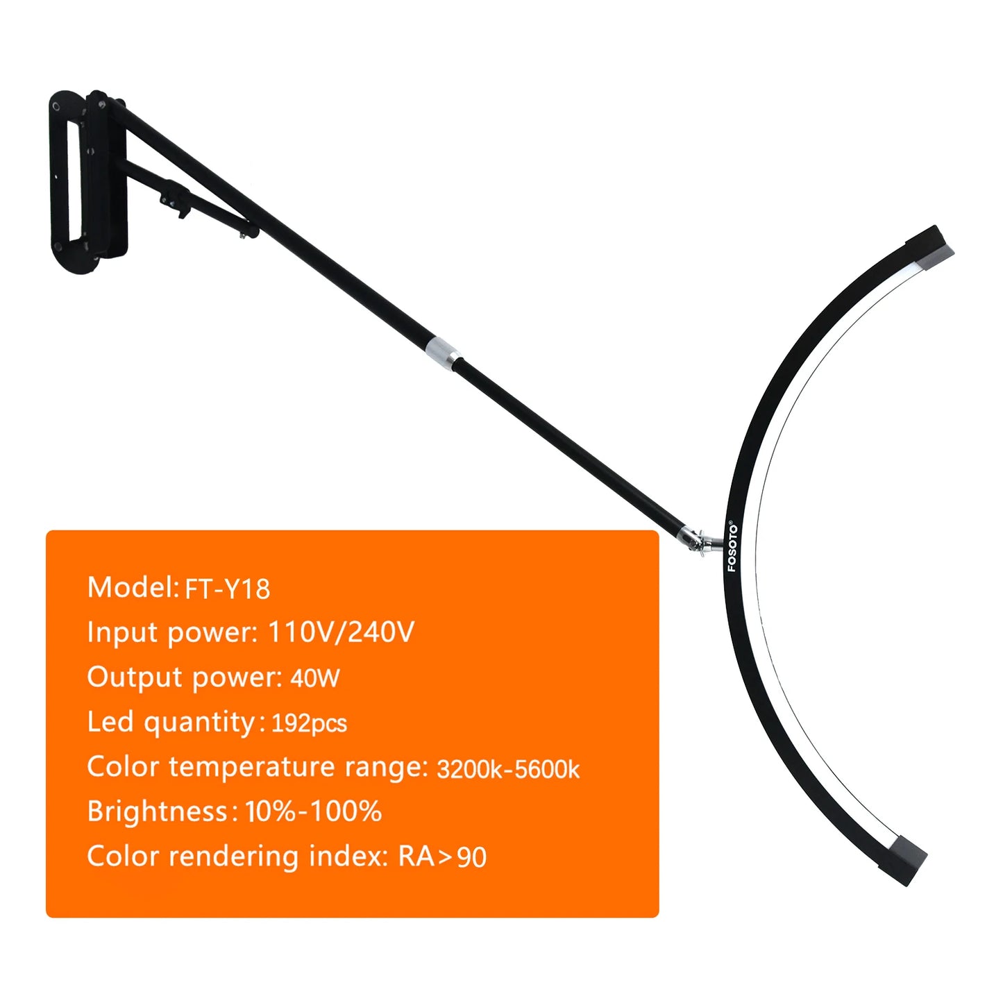 Fosoto Wall Mounted Half Moon Lamp Photographic Fill Light LED
