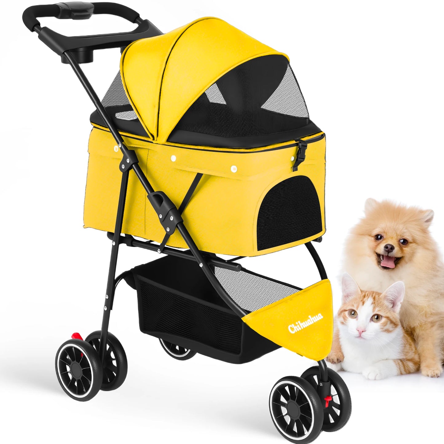 Chihuahua Dog Stroller Foldable With Universal Wheels For Travel