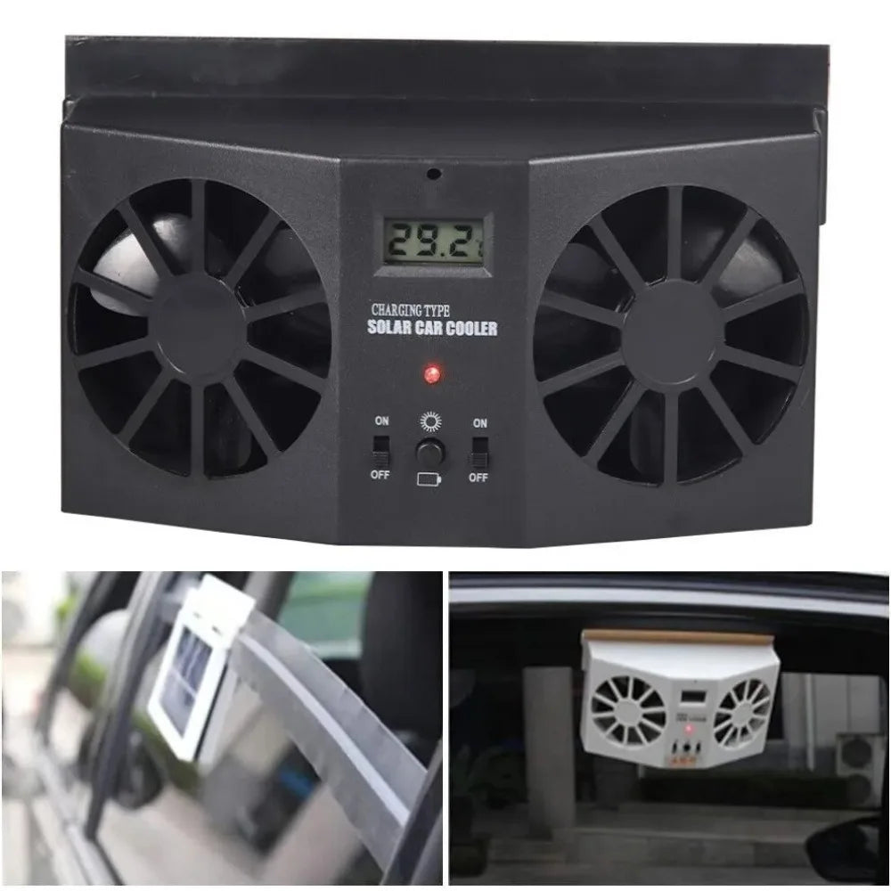 Solar Powered Car Cooling Fan For Auto Window Ventilation