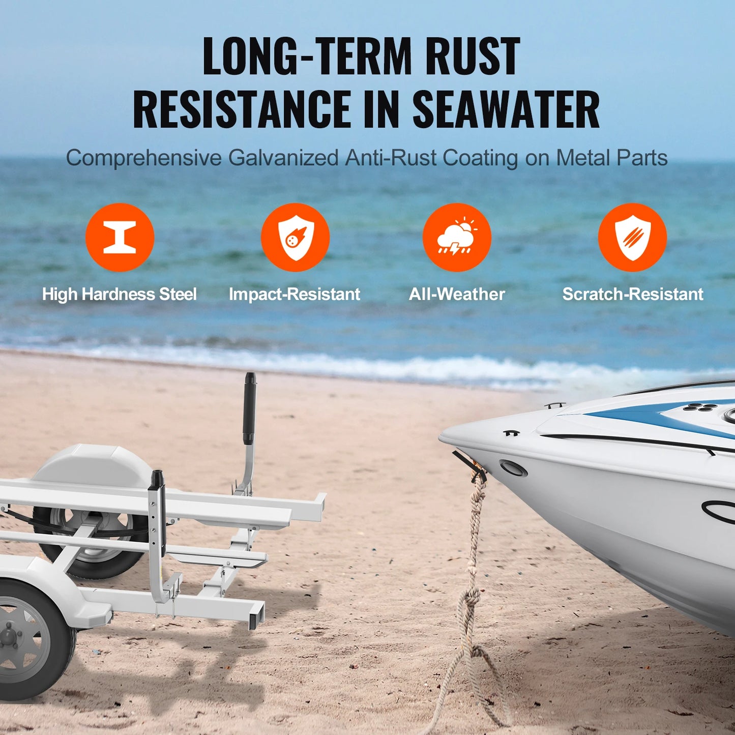 SucceBuy Boat Trailer Guide Poles Adjustable Rustproof Galvanized Steel