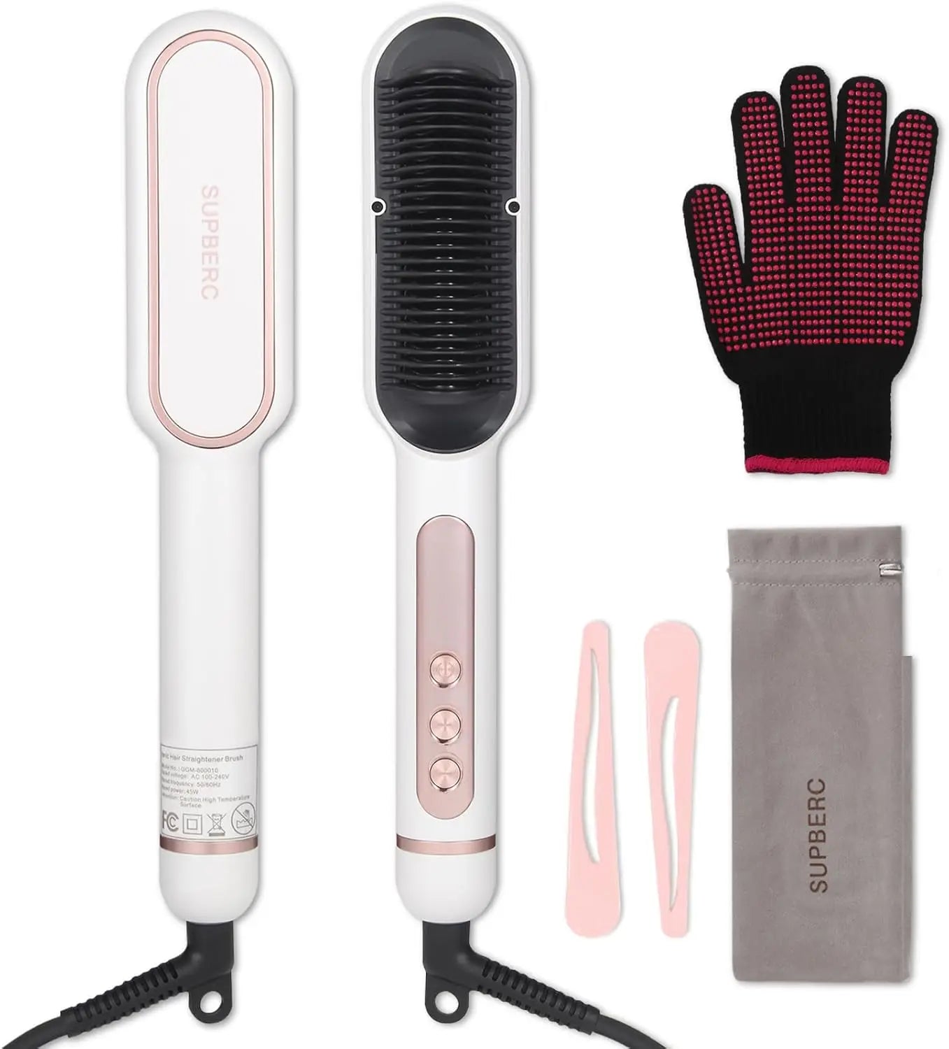 AP02 Negative Ionic Hair Straightener Brush Fast Heating Auto Off