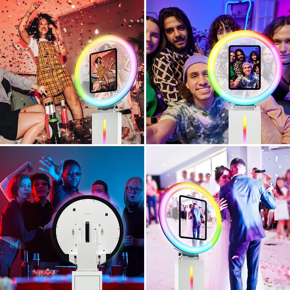 SNQ Photobooth Machine For iPad With RGB Ring Lights For Wedding Parties