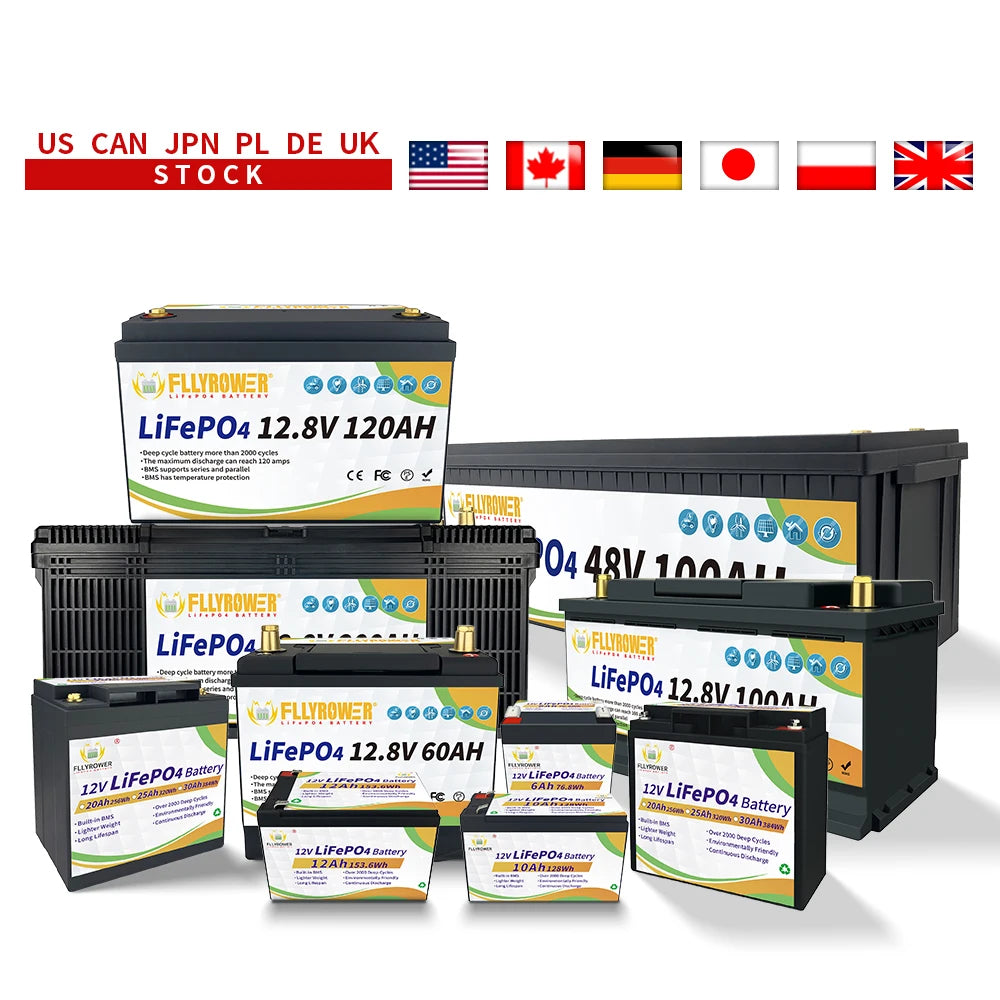 Fly Power LiFePO4 12V 100Ah Battery With BMS Marine