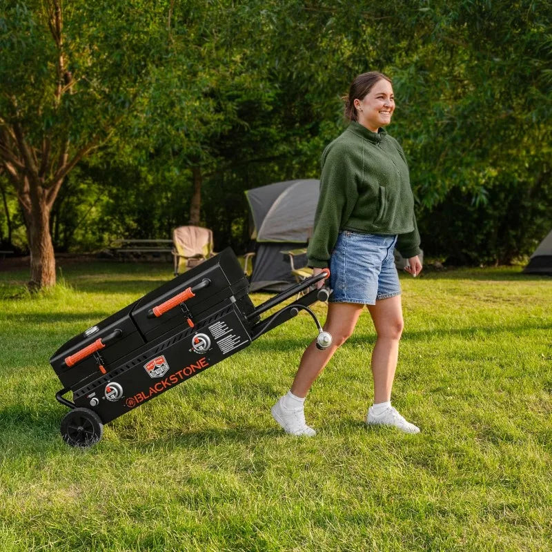 Go Combo Portable Flat Top Griddle Station With Wheels