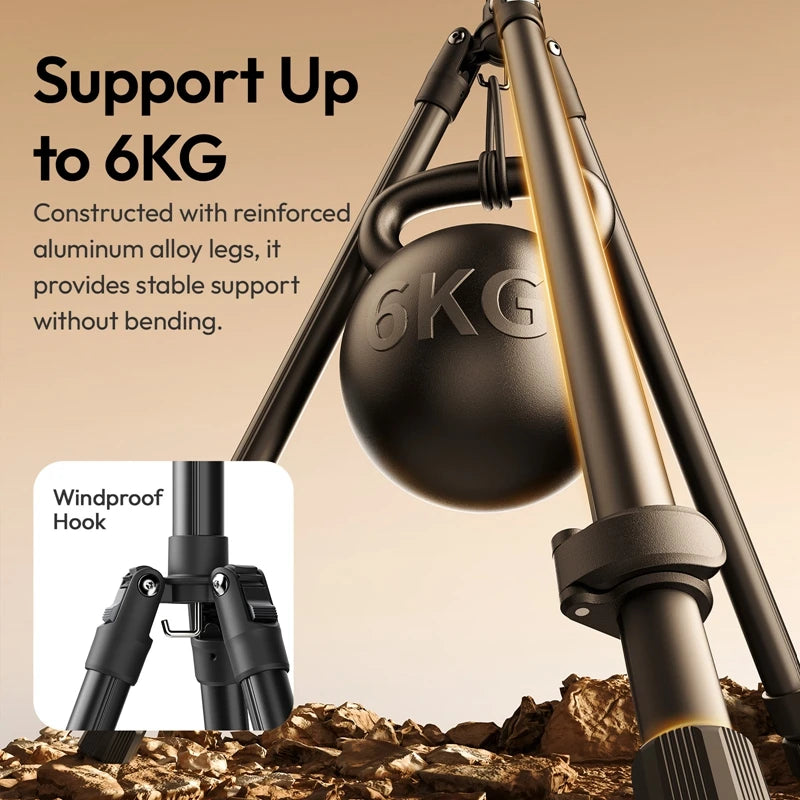 Ulanzi T270 2.7M Foldable Light Stand Tripod for Camera 40W Pro 120W 200W Cob Light LED Softbox with Universal Mount 6kg MaxLoad