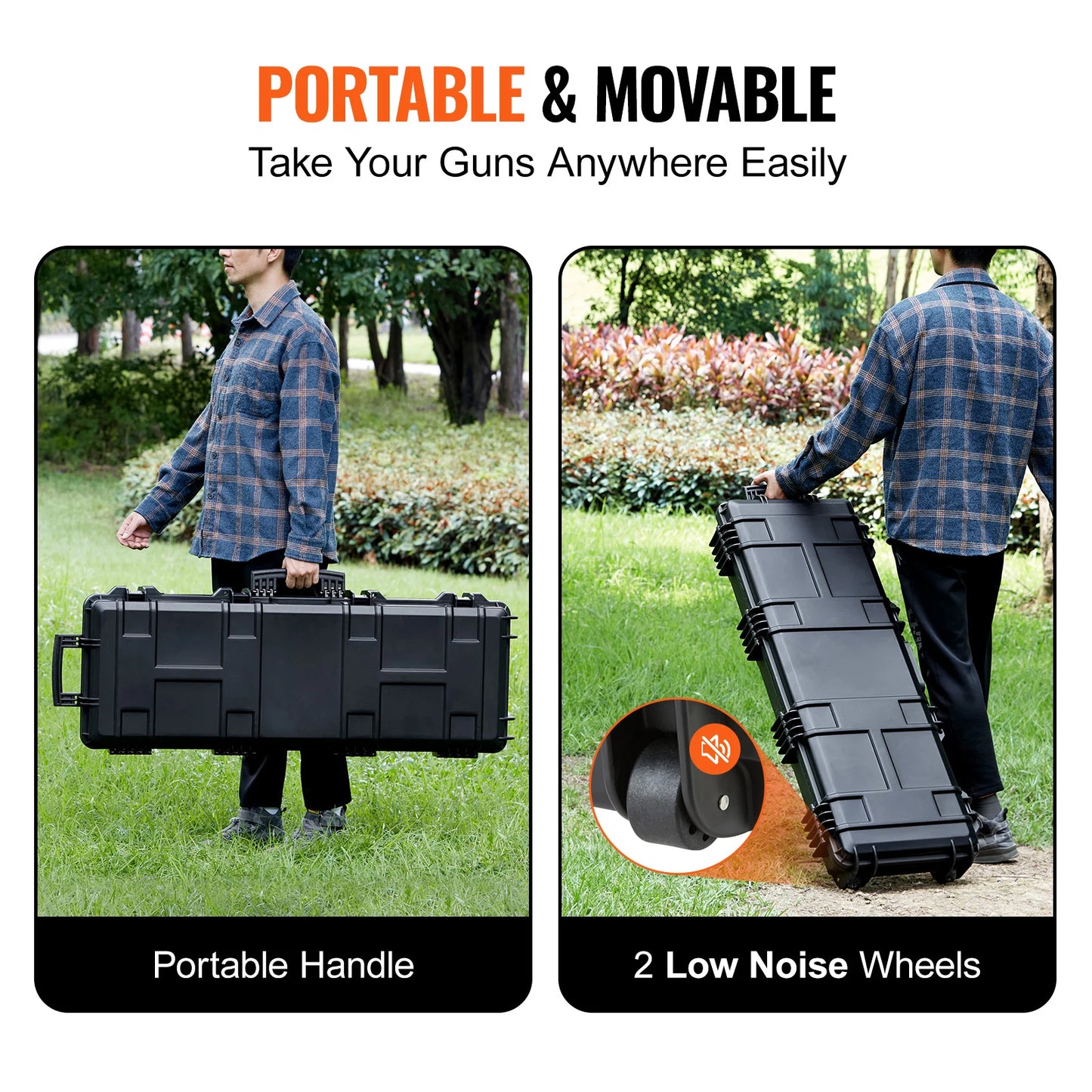 SucceBuy Rifle Long Gun Case Portable Waterproof Shockproof