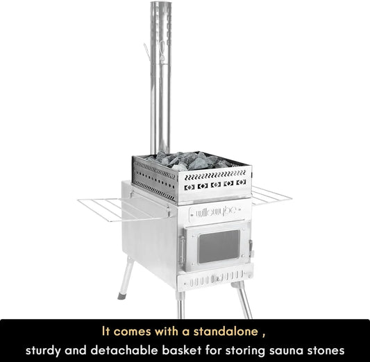 Outdoor Sauna Rocket Stove for Camping and Dry Sauna