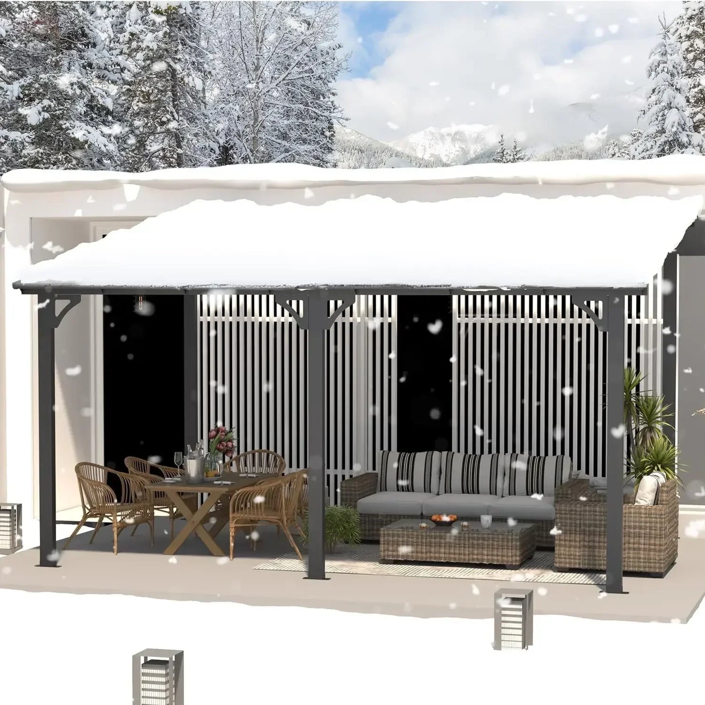 Hard Top Gazebo for Patio Pergola With Roof Outdoor Use