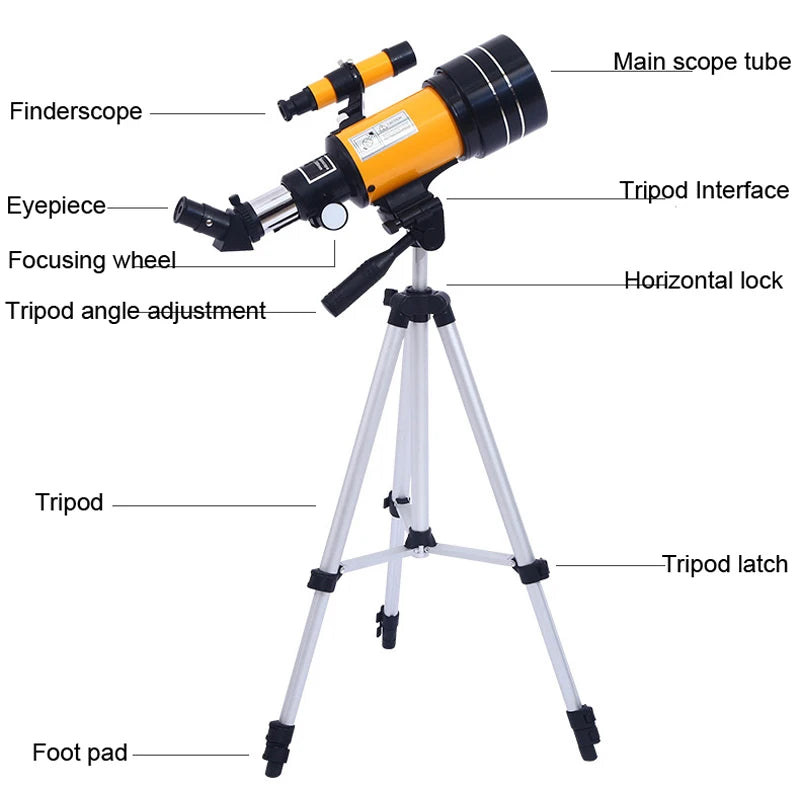 Borwolf 150x Monocular Astronomical Telescope F30070 HD Night Vision