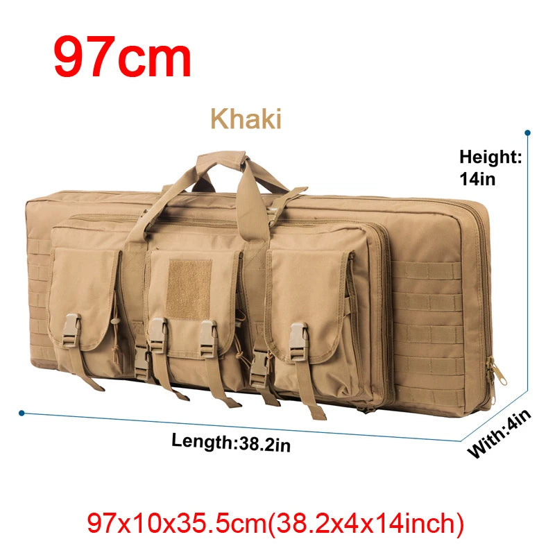 LQARMY Tactical Double Rifle Case With MOLLE Gun Bag Backpack