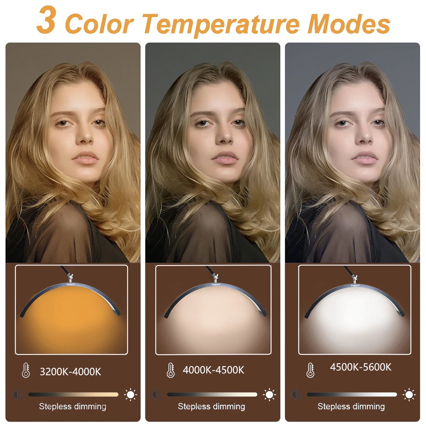 Fosoto Wall Mounted Half Moon Lamp Photographic Fill Light LED