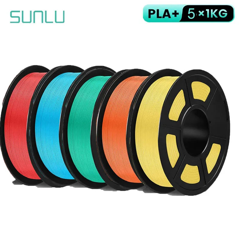 SUNLU 5KG PLA/ PLA Plus Filaments 5 Rolls 3D Filament 1KG/roll 1.75mm 100% Filament Lines Up Neatly For 3D Printing From EU US