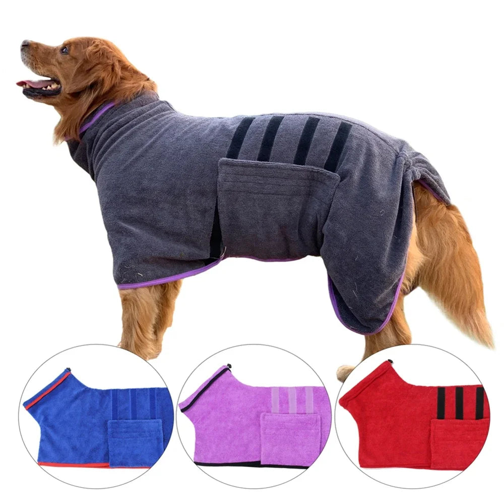 Pet Bathrobe Towel Microfiber Absorbent Fast Dry For Dogs Cats