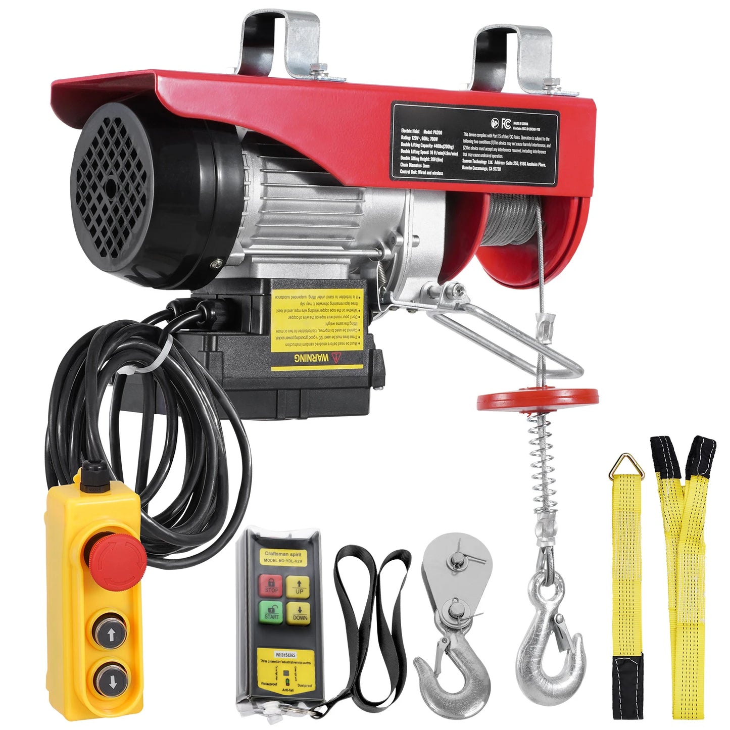 SucceBuy Wireless Electric Hoist Garage Lifting Heavy Loads