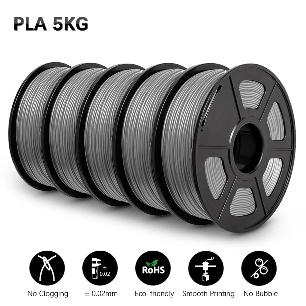 SUNLU 5KG PLA/ PLA Plus Filaments 5 Rolls 3D Filament 1KG/roll 1.75mm 100% Filament Lines Up Neatly For 3D Printing From EU US