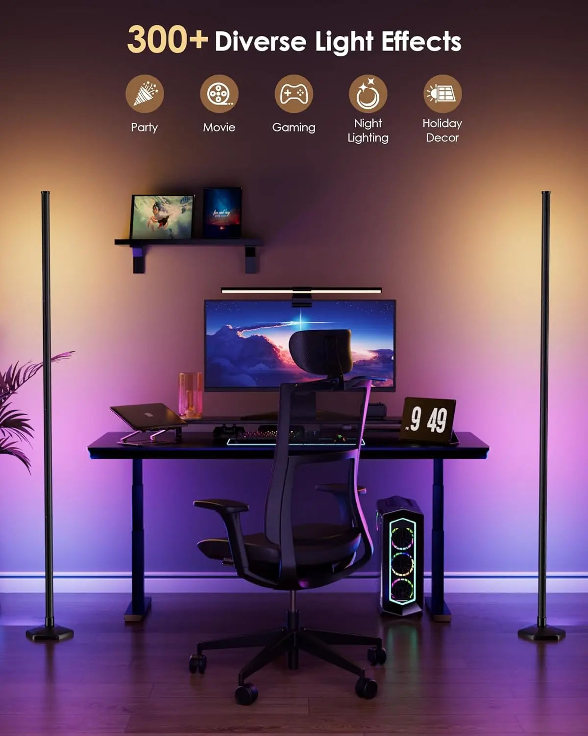 XMSJ RGB LED Floor Lamp Remote Dimmer And Music Sync