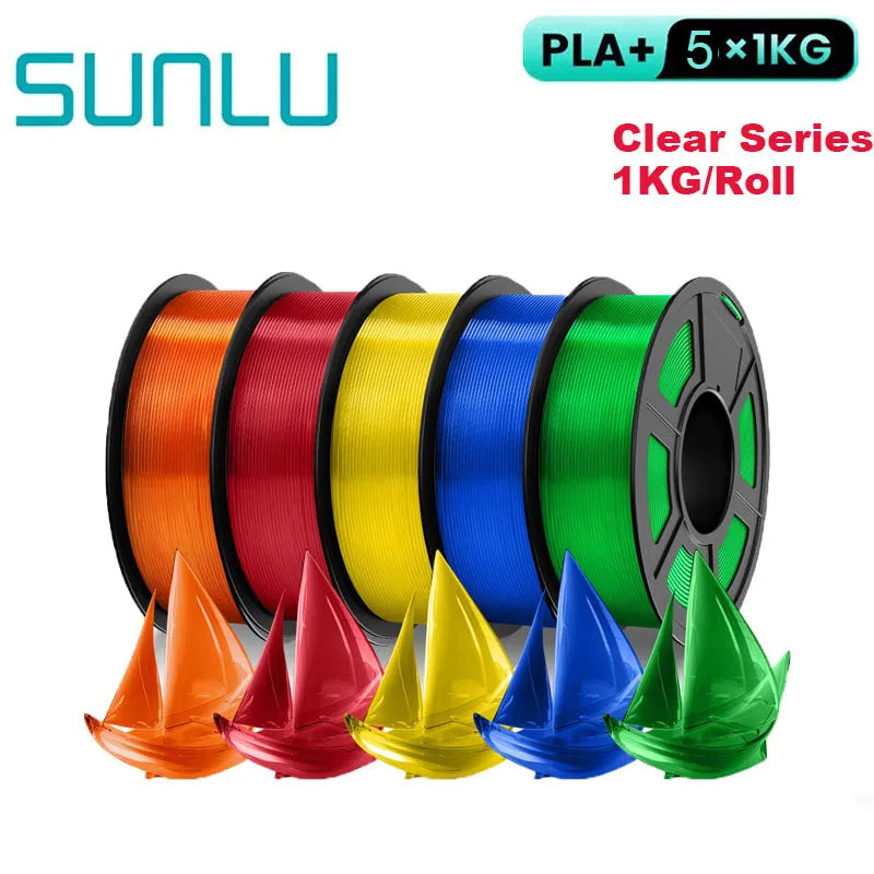 SUNLU 5KG PLA/ PLA Plus Filaments 5 Rolls 3D Filament 1KG/roll 1.75mm 100% Filament Lines Up Neatly For 3D Printing From EU US