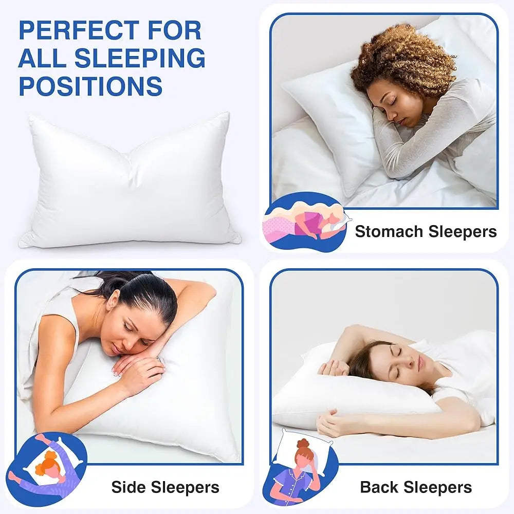 WQSPRINGCN Goose Down Pillows Luxury Soft Cotton Cover Hotel Collection