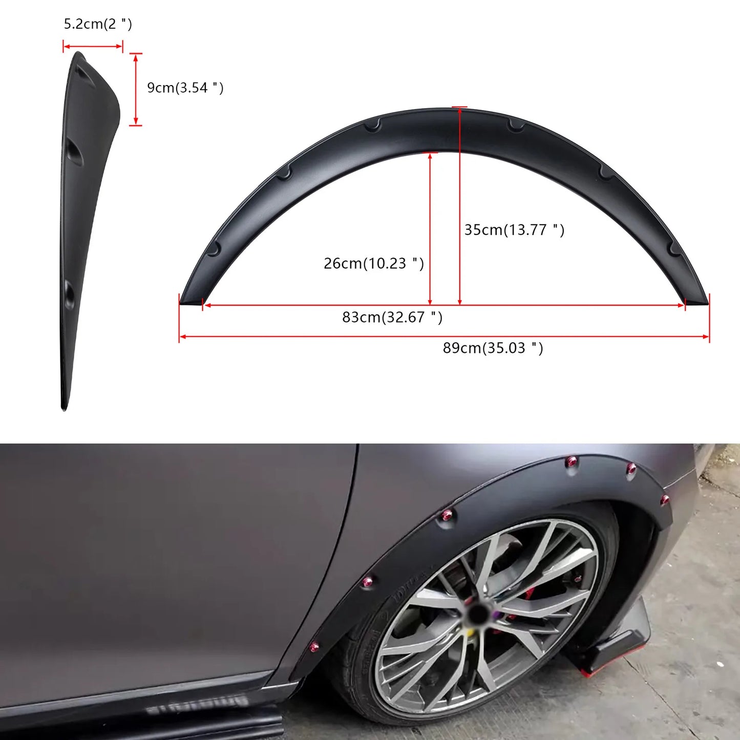 Ford Mustang 4Pc Fender Flares Wide Body Kit Wheel Arches