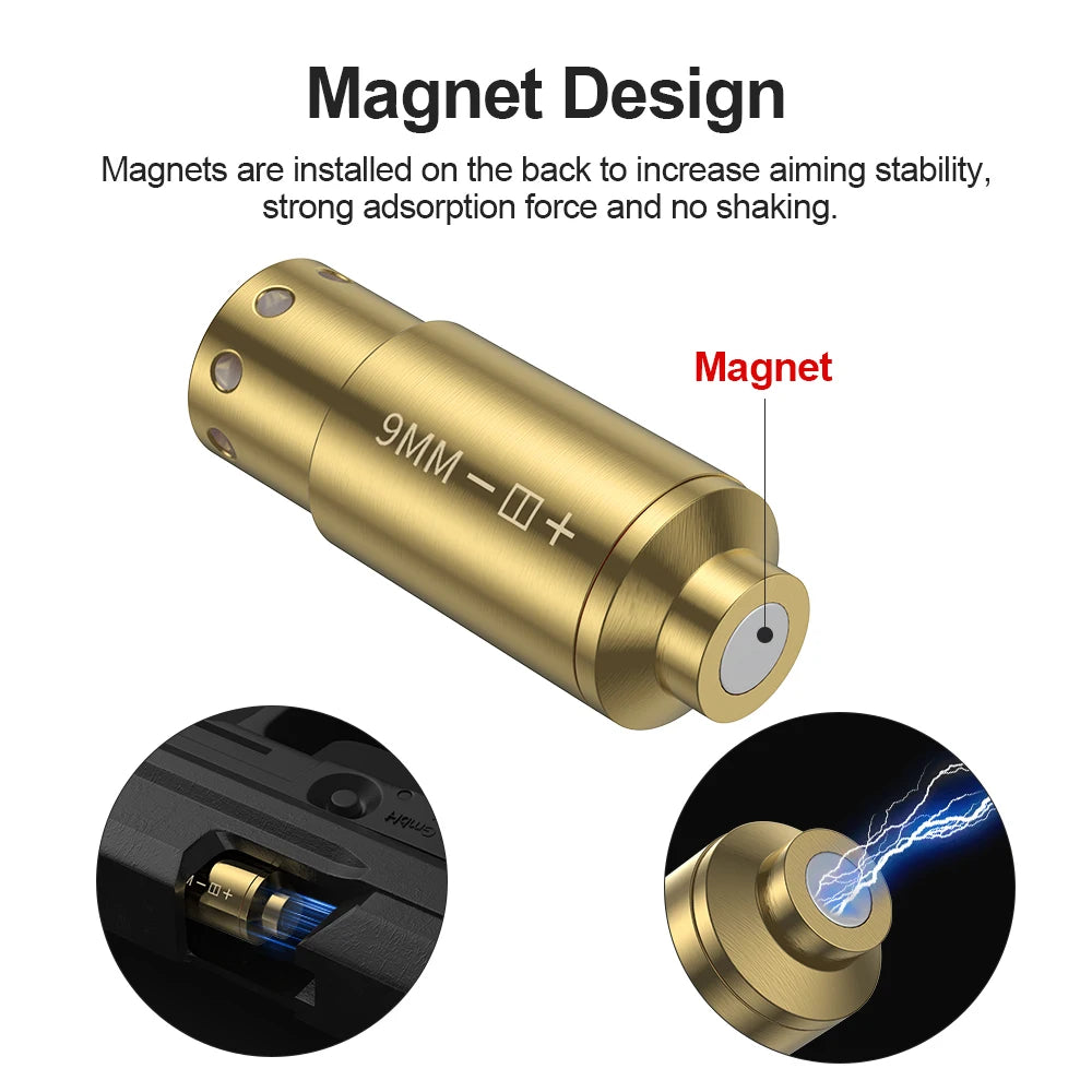 Bore Sight Red Dot Laser Cartridge For Pistols And Rifles