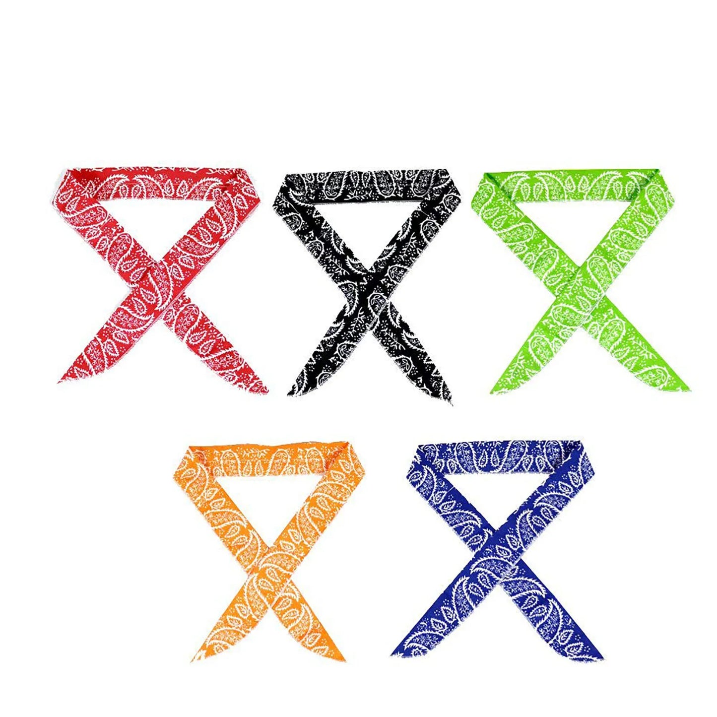 5 Pcs Cool Scarf Neck Wrap Cooling Bandana Scarf Instant Cooling Chill Ice Sports Towel Wristband for All Outdoor Activities