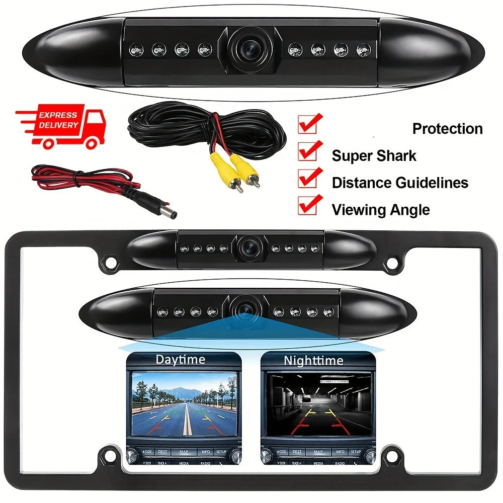 Bileeko US License Plate Frame With Rear View Backup Camera