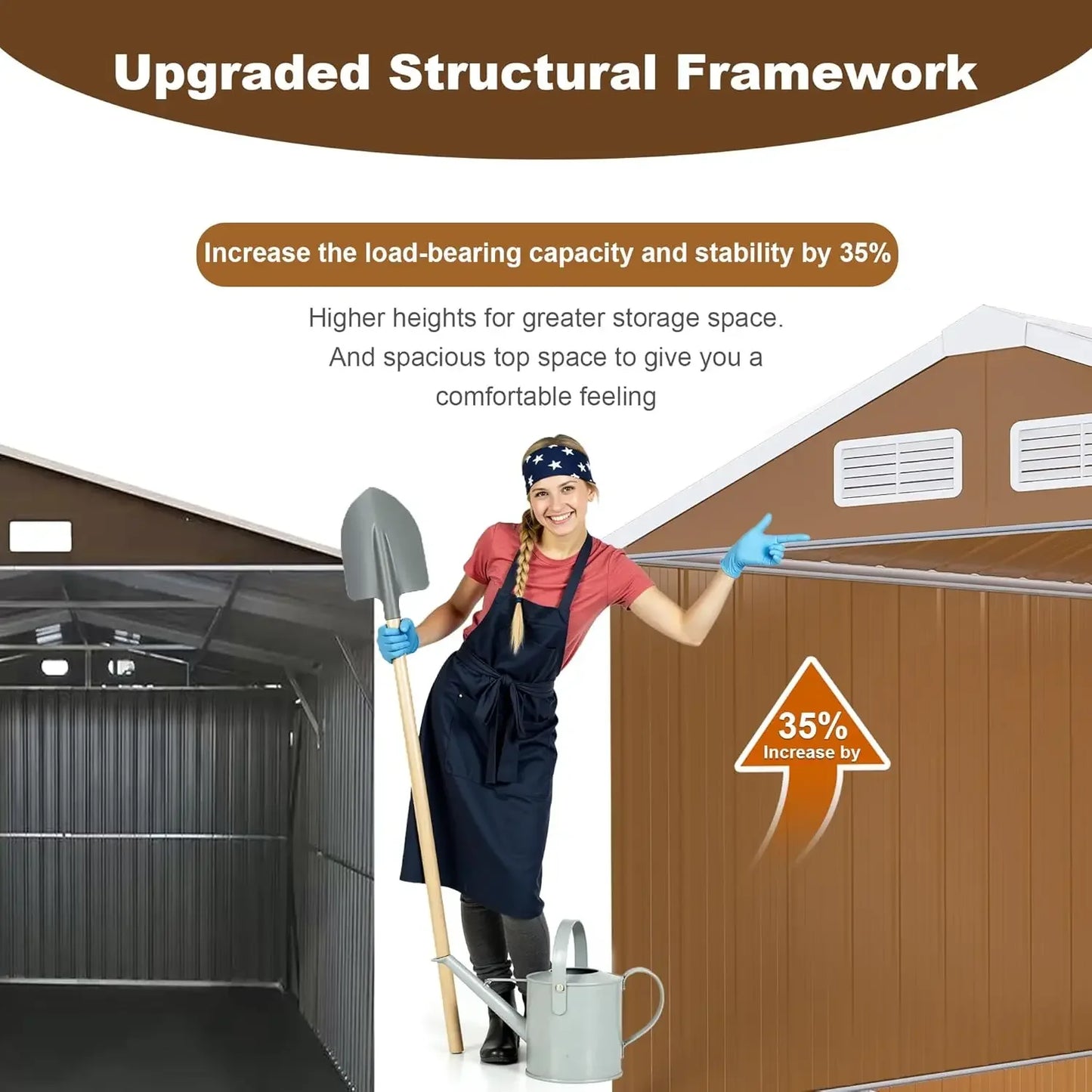 Metal Outdoor Storage Shed With Windows Doors And Ventilation